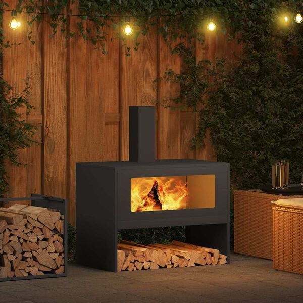 vidaXL B&aring;lsted Sort 80 x 50 x 96 cm Koldvalset st&aring;l