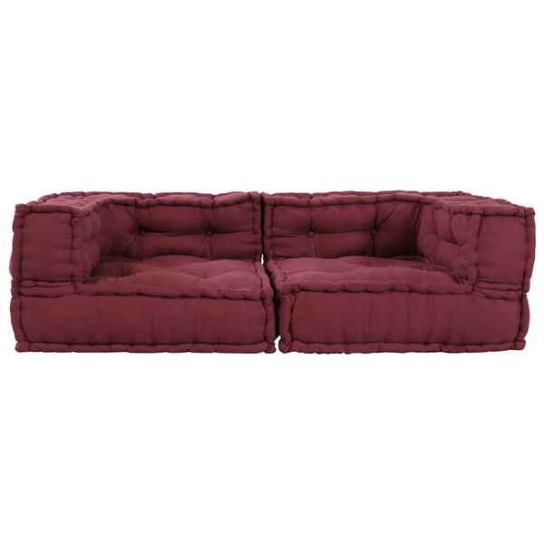 vidaXL 2-personers modulsofa stof 140x70x36 brunrød