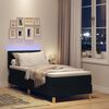 vidaXL LED Box Spring Bed med madras Sort 80 x 200 cm Stof