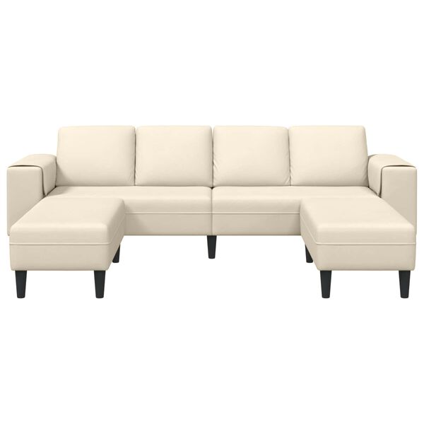 vidaXL Stof sofa med pude Creme 208 cm Corduroy stof
