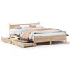 vidaXL sengeramme uden madras 135x190 cm massivt fyrretr&aelig; hvid
