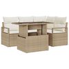 vidaXL Havesofa S&aelig;t 5 stk. Beige Poly rattan