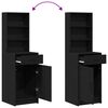 vidaXL Highboard med skuffe Sort eg 40 x 40,5 x 135 cm Konstrueret tr&aelig;