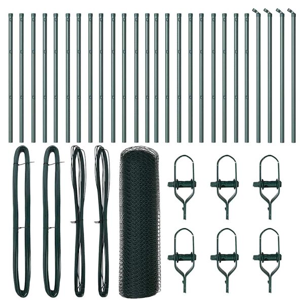 vidaXL Hegnsp&aelig;l Gr&oslash;n 50 x 0,5 m (13 mm net) St&aring;l og PVC