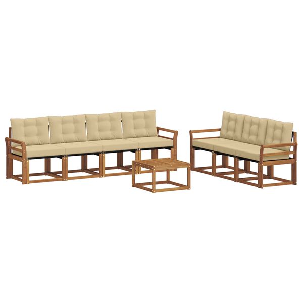 vidaXL Udend&oslash;rs sofagruppe med pude 8 pcs Naturlig og Beige