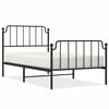 vidaXL sengeramme med sengegavl og fodg&aelig;rde 100x200 cm metal sort