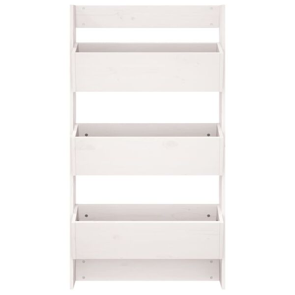 vidaXL plantev&aelig;g 60x18,5x110 cm 3 niveauer massivt fyrretr&aelig; hvid
