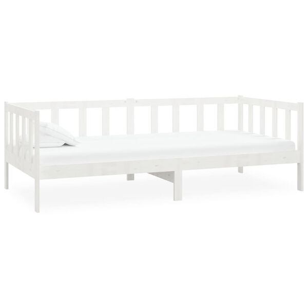 vidaXL daybed med madras 90x200 cm massivt fyrretræ hvid