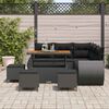 vidaXL Havesofa S&aelig;t 9 pcs Sort polyrattan