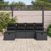 vidaXL Sofa S&aelig;t med pude med opbevaring 6 pcs Sort polyrattan