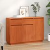 vidaXL Sideboard med skuffe Voks brun 110 x 34 x 75 cm Massiv fyrretr&aelig;