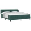 vidaXL Box spring seng med hovedg&aelig;rde M&oslash;rkegr&oslash;n 180 x 200 cm Fl&oslash;jl