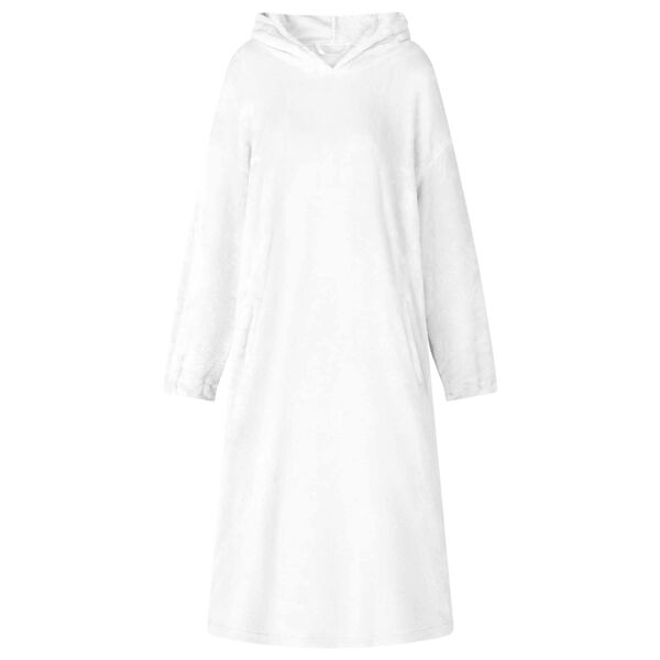 vidaXL T&aelig;ppe-hoodie Hvid s Flannel