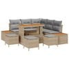 vidaXL Havesofa S&aelig;t 9 stk. 8-Antal s&aelig;der Beige og lys gr&aring;