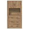 vidaXL Highboard Artisan Egetr&aelig; 80 x 33 x 150 cm Konstrueret tr&aelig;