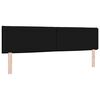 vidaXL LED sengegavl med LED -strimmellys Sort 180 cm Polyester