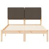 vidaXL Sengestel med Polstret Hovedgavl Gr&aring;brun 135 x 190 cm