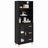 vidaXL Highboard Sort eg 69,5 x 32,5 x 180 cm Konstrueret tr&aelig;