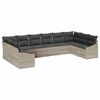 vidaXL Havesofa S&aelig;t 10 stk. Lysegr&aring; polyrattan