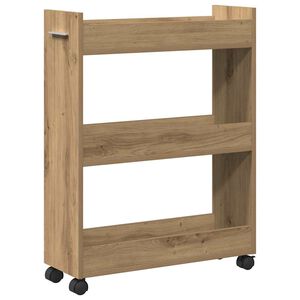 vidaXL Kabinet med hjul Artisan Egetr&aelig; 60 x 22 x 79 cm