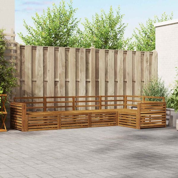 vidaXL Udend&oslash;rs sofagruppe 5 pcs Naturfarvet Massivt Akacietr&aelig;