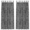 vidaXL Velour Gardiner 2 stk. Gr&aring; 225 x 140 cm Fl&oslash;jl