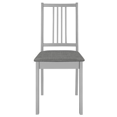 vidaXL spisebordsstole med hynder 4 stk. massivt træ grå