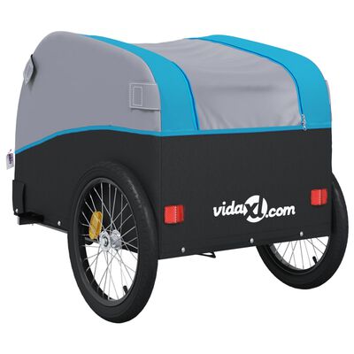 vidaXL cykelanhænger 45 kg jern sort og blå