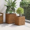 vidaXL Blomsterkurv med opbevaring 2 pcs Brun Lacak Rattan