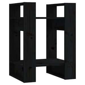 vidaXL bogreol/rumdeler 41x35x57 cm massivt fyrretr&aelig; sort