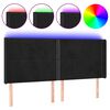 vidaXL sengegavl med LED-lys 183x16x118/128 cm fl&oslash;jl sort