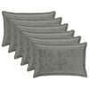 vidaXL Pudebetr&aelig;k 6 pcs HOUTEN M&oslash;rkegr&aring; 50 x 80 cm Flannel