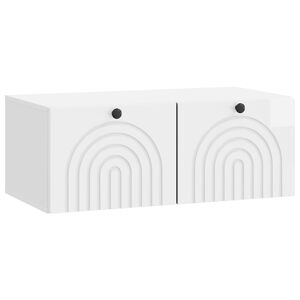 vidaXL V&aelig;gh&aelig;ngt TV-skab V&aelig;gmonteret Hvid h&oslash;jglans 78,5 x 41 x 30 cm
