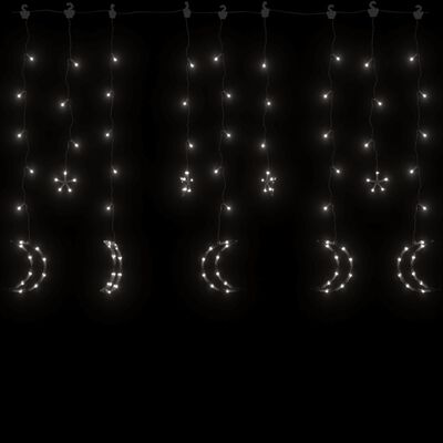 vidaXL fairy lights-lyskæder stjerne og måne 138 LED'er kold hvid