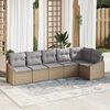 vidaXL Sofa S&aelig;t med pude 6 pcs Beige polyrattan