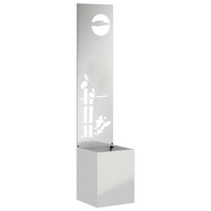 vidaXL Have privatliv sk&aelig;rm S&oslash;lv 32 x 140 cm Galvaniseret st&aring;l