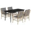 vidaXL spisebordss&aelig;t til haven 5 dele med hynder polyrattan beige