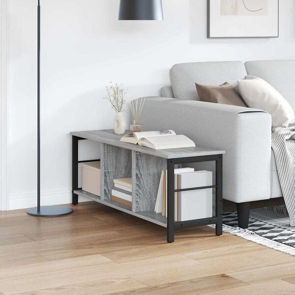 vidaXL Bogreol Gr&aring; Sonoma 102 x 32 x 40,5 cm Konstrueret tr&aelig;