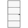 vidaXL dør 93x201,5 cm hærdet glas og aluminium sort