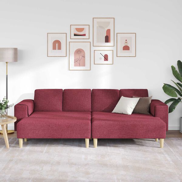 vidaXL Stue Sofa 3 pcs Vinr&oslash;d Polyester