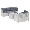 vidaXL 5-personers Havem&oslash;bel Sofa med Hynder Rattan Look PP Hvid