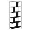 vidaXL Bogreol 5 niveauer 76 x 32 x 192 cm Konstrueret tr&aelig; Sort eg