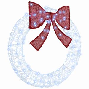 vidaXL Krans med 80 LED'er Kold hvid 90 cm Akryl