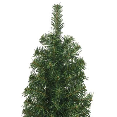 vidaXL smalt kunstigt juletræ med juletræsfod 180 cm PVC grøn