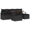 vidaXL Havesofa S&aelig;t 6 pcs Sort polyrattan