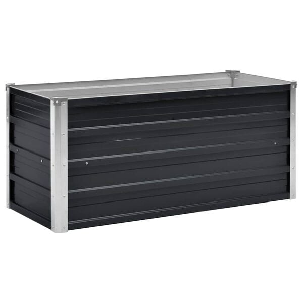 vidaXL hævet plantekasse 100x40x45 cm galvaniseret stål antracitgrå