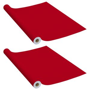 vidaXL selvkl&aelig;bende m&oslash;belfolie 2 stk. 500x90 cm PVC r&oslash;d