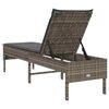 vidaXL liggestol med hynde 55x200x44 cm polyrattan gr&aring;