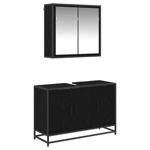 vidaXL Badev&aelig;relsesm&oslash;bel s&aelig;t 2 stk. Sort eg 90 x 33 x 60 cm