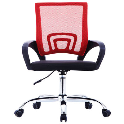 vidaXL kontorstol med ryglæn i netstof stof rød